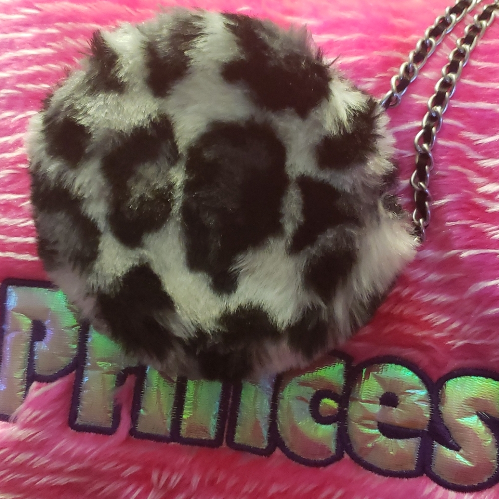 Children's Place plush leopard purse
